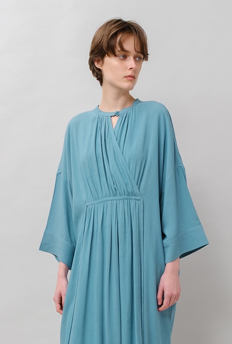 Rayon Dot Dobby Dolman Long Dress 