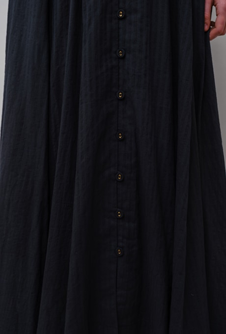 Bicolor Drop Shoulder Cotton Long Dress 