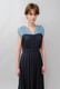 Bicolor Drop Shoulder Cotton Long Dress 
