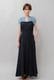 Bicolor Drop Shoulder Cotton Long Dress 