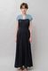 Bicolor Drop Shoulder Cotton Long Dress 