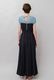 Bicolor Drop Shoulder Cotton Long Dress 