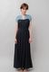 Bicolor Drop Shoulder Cotton Long Dress 