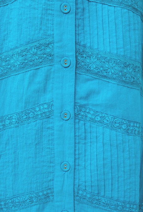 Cotton Lace Tape Pintuck Straight Middle Dress