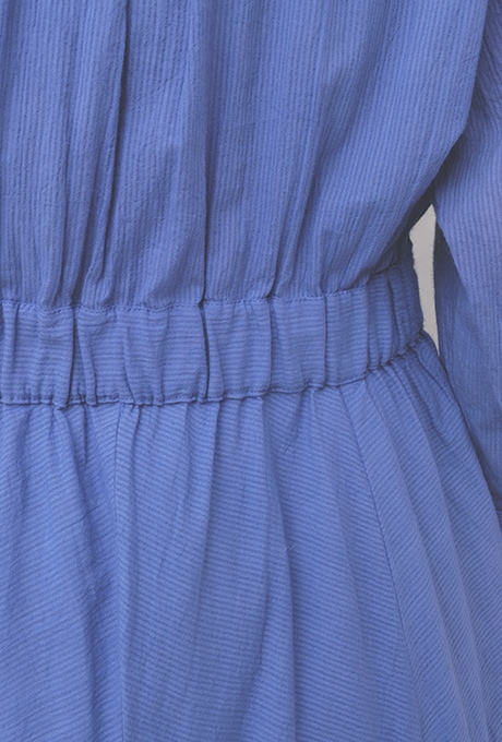 �ڼ���ͽ���Cotton Stripe Seersucker Flare Long Dress