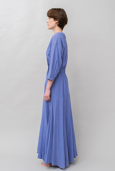 �ڼ���ͽ���Cotton Stripe Seersucker Flare Long Dress