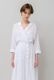 Cotton Stripe Seersucker Flare Long Dress