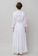 Cotton Stripe Seersucker Flare Long Dress