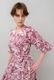 Print Cotton Wrap Tiered Long Dress