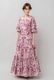 Print Cotton Wrap Tiered Long Dress