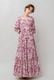 Print Cotton Wrap Tiered Long Dress
