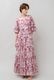 Print Cotton Wrap Tiered Long Dress