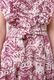 Print Cotton Frill Sholder Middle Dress