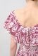 Print Cotton Frill Sholder Middle Dress
