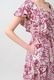 Print Cotton Frill Sholder Middle Dress