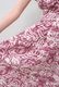 Print Cotton Frill Sholder Middle Dress