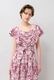 Print Cotton Frill Sholder Middle Dress