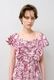 Print Cotton Frill Sholder Middle Dress