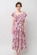 Print Cotton Frill Sholder Middle Dress
