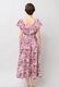 Print Cotton Frill Sholder Middle Dress