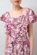 Print Cotton Frill Sholder Middle Dress