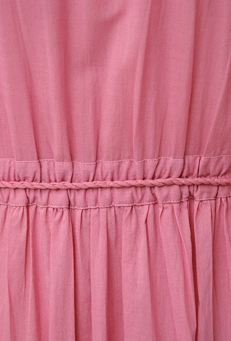 Cotton Gather Tiered Wrap Long Dress
