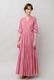 Cotton Gather Tiered Wrap Long Dress
