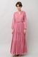 Cotton Gather Tiered Wrap Long Dress