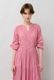 Cotton Gather Tiered Wrap Long Dress