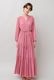 Cotton Gather Tiered Wrap Long Dress