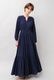 Cotton Gather Tiered Wrap Long Dress