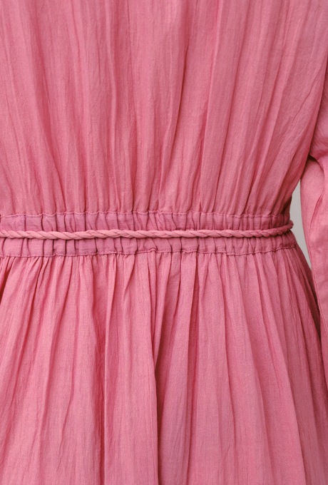 Cotton Gather Tiered Wrap Middle Dress