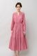 Cotton Gather Tiered Wrap Middle Dress