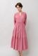 Cotton Gather Tiered Wrap Middle Dress