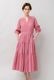 Cotton Gather Tiered Wrap Middle Dress