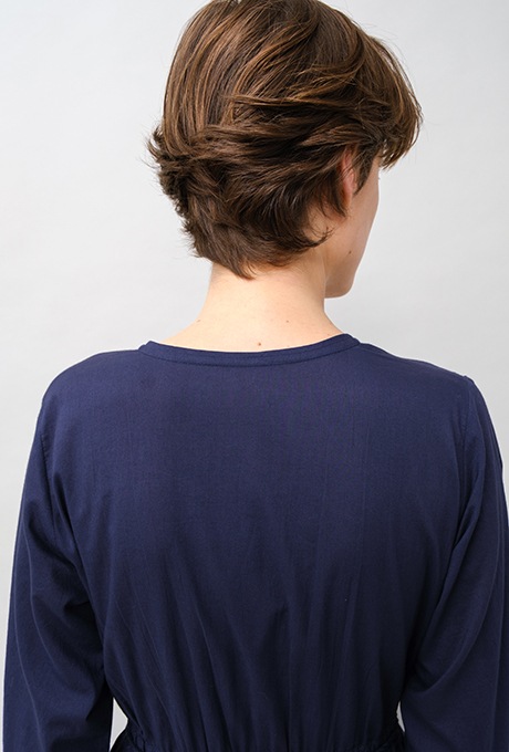 Cotton Gather Tiered Wrap Middle Dress
