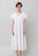 Cut Work Embroidery Cotton Poplin Flare Middle Dress