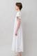 Cut Work Embroidery Cotton Poplin Flare Middle Dress