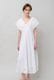 Cut Work Embroidery Cotton Poplin Flare Middle Dress