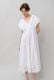 Cut Work Embroidery Cotton Poplin Flare Middle Dress