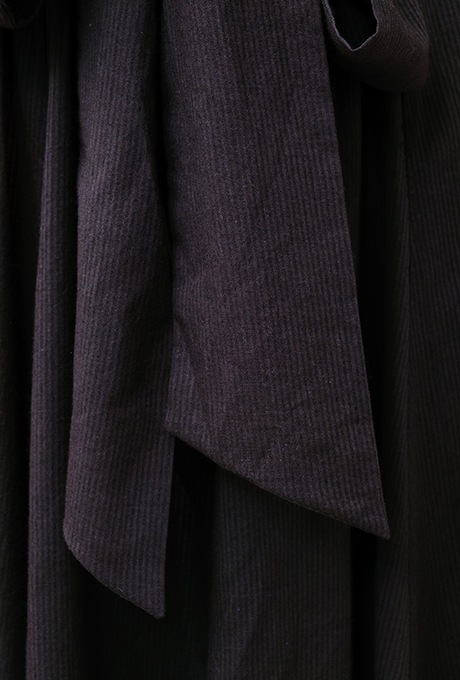 Cut & Sewn Cotton stripe Seersucker Middle Gather Dress