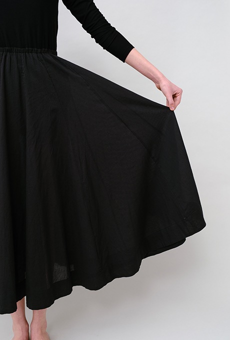 Cut & Sewn Cotton stripe Seersucker Middle Gather Dress