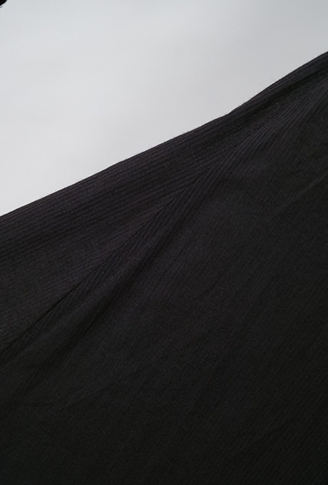 Cut & Sewn Cotton stripe Seersucker Middle Gather Dress