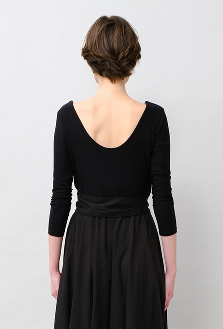 Cut & Sewn Cotton stripe Seersucker Middle Gather Dress