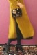 Wool Long Knit Gown Velvet Button