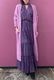 Wool Long Knit Gown Velvet Button Rose Pink