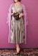 Wool Long Knit Gown Velvet Button Rose Pink