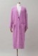 Wool Long Knit Gown Velvet Button Rose Pink