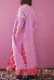 Wool Long Knit Gown Velvet Button Rose Pink
