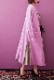 Wool Long Knit Gown Velvet Button Rose Pink